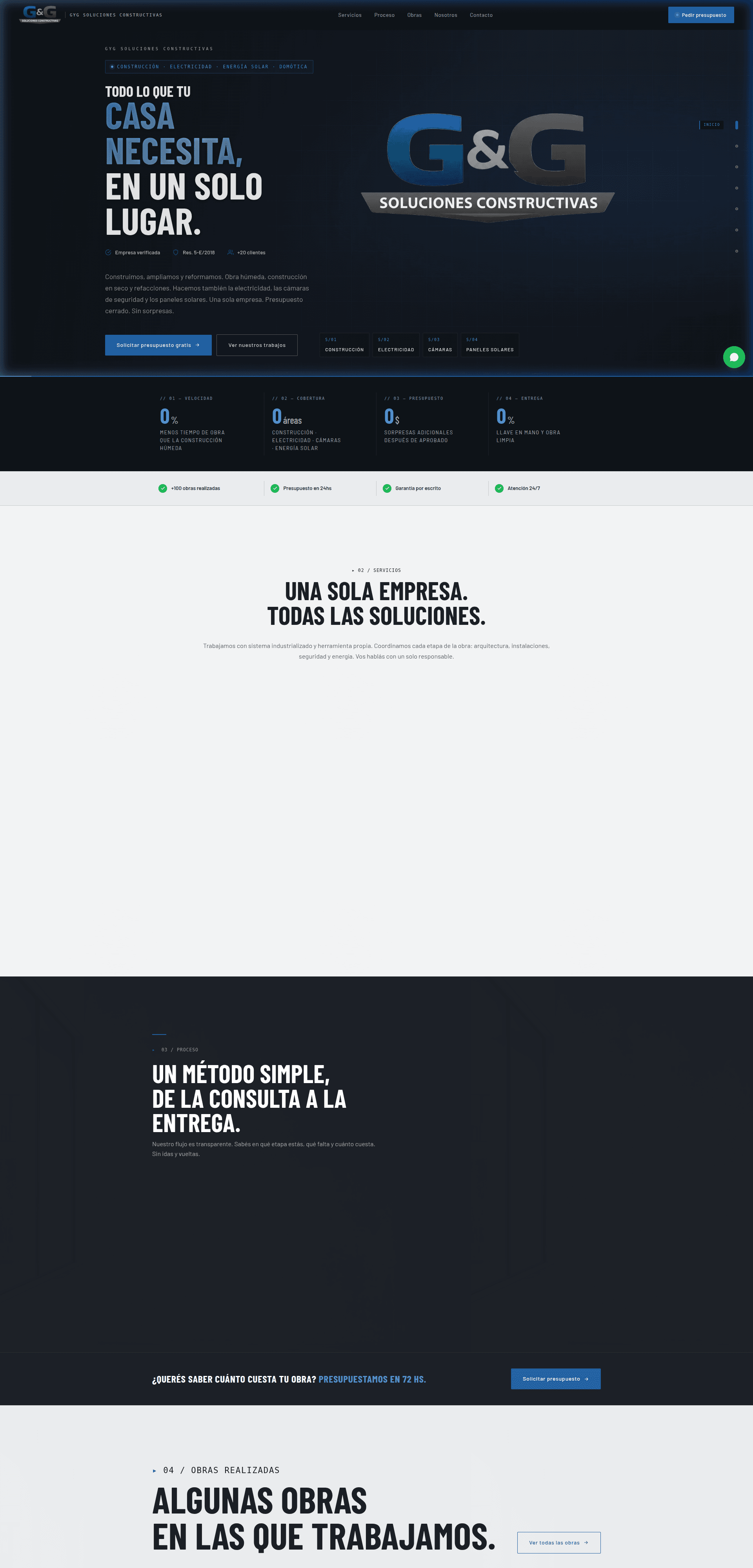 G&G Soluciones Constructivas - Landing page profesional para empresa constructora